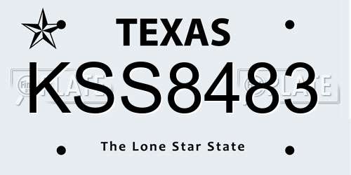 KSS8483 Texas License Plate