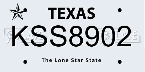 KSS8902 Texas License Plate