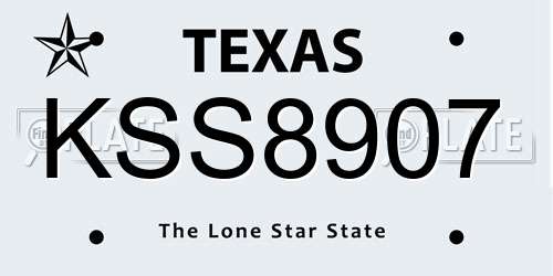 KSS8907 Texas License Plate