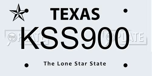 KSS900 Texas License Plate