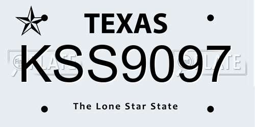 KSS9097 Texas License Plate