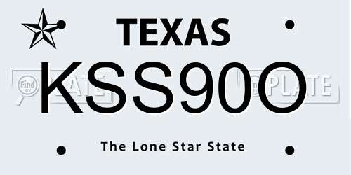 KSS90O Texas License Plate