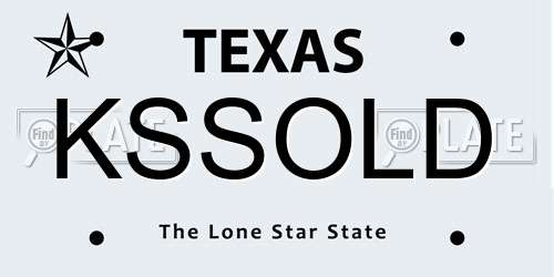 KSSOLD Texas License Plate