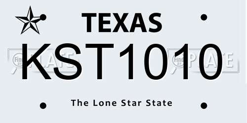 KST1010 Texas License Plate