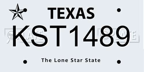 KST1489 Texas License Plate