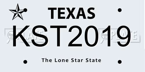 KST2019 Texas License Plate