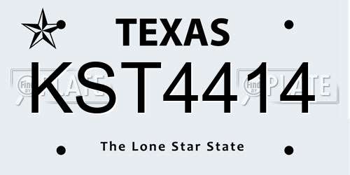 KST4414 Texas License Plate