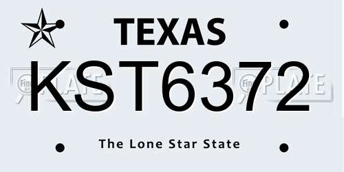 KST6372 Texas License Plate