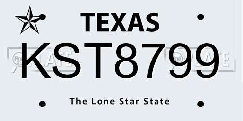 KST8799 Texas License Plate