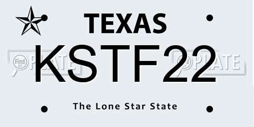KSTF22 Texas License Plate
