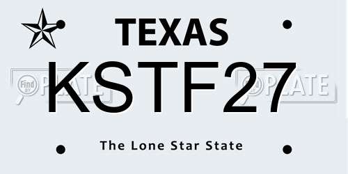 KSTF27 Texas License Plate