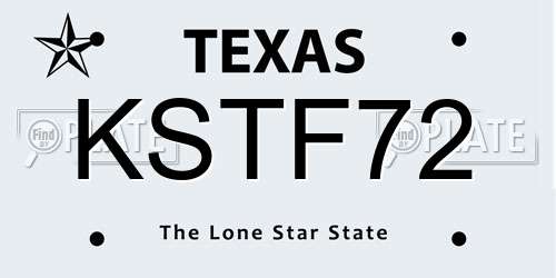 KSTF72 Texas License Plate