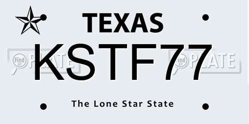 KSTF77 Texas License Plate