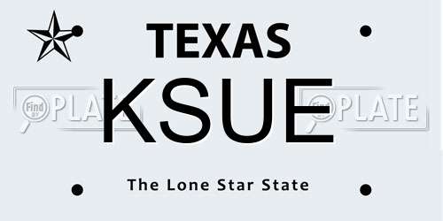 KSUE Texas License Plate