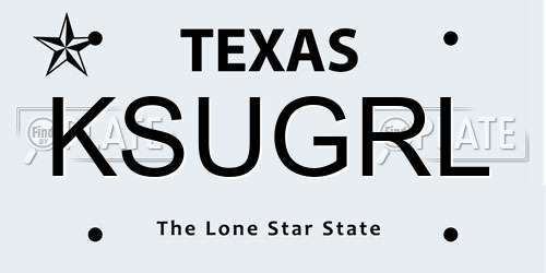 KSUGRL Texas License Plate