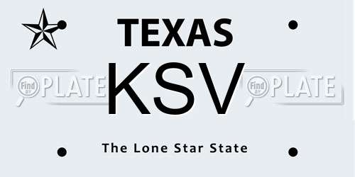KSV Texas License Plate