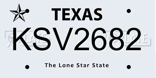 KSV2682 Texas License Plate
