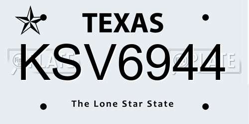 KSV6944 Texas License Plate