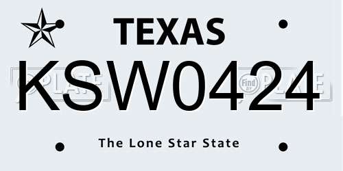 KSW0424 Texas License Plate