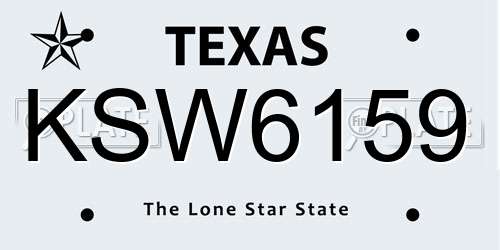 KSW6159 Texas License Plate