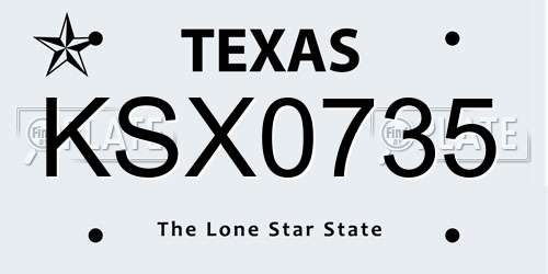 KSX0735 Texas License Plate