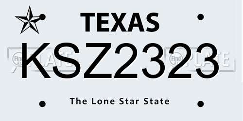 KSZ2323 Texas License Plate
