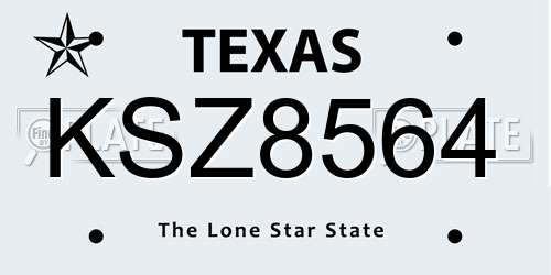 KSZ8564 Texas License Plate