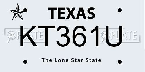 KT361U Texas License Plate