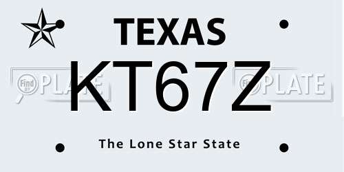 KT67Z Texas License Plate