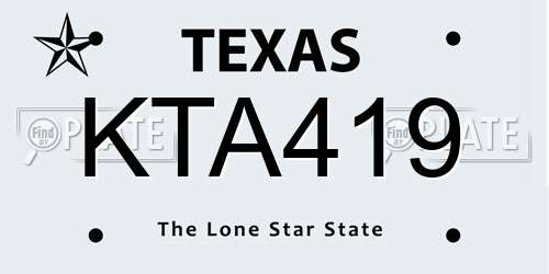 KTA419 Texas License Plate