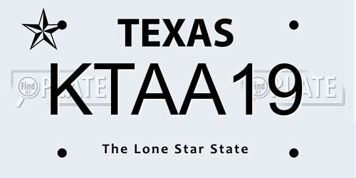 KTAA19 Texas License Plate