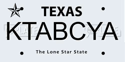 KTABCYA Texas License Plate