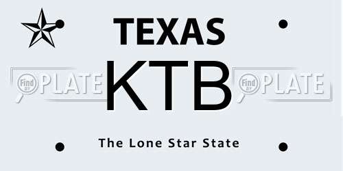 KTB Texas License Plate