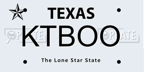 KTBOO Texas License Plate