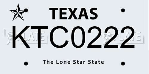 KTC0222 Texas License Plate
