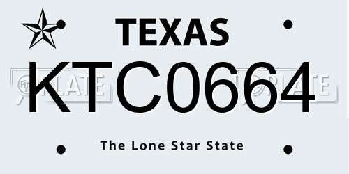 KTC0664 Texas License Plate