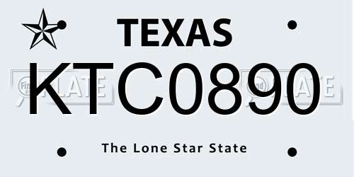 KTC0890 Texas License Plate