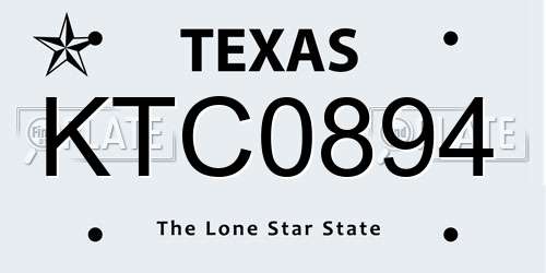KTC0894 Texas License Plate