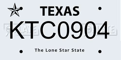 KTC0904 Texas License Plate