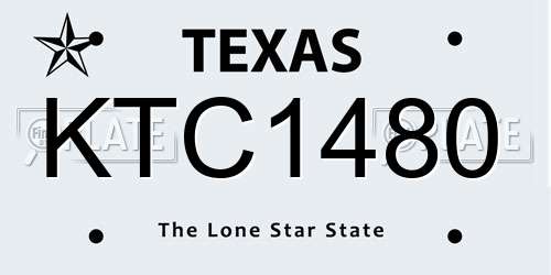 KTC1480 Texas License Plate