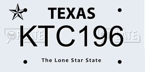 KTC196 Texas License Plate