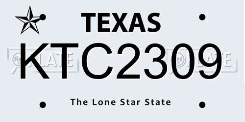KTC2309 Texas License Plate
