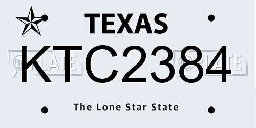 KTC2384 Texas License Plate