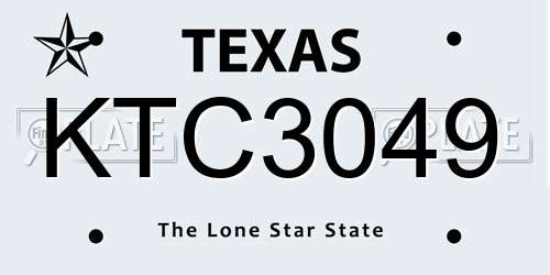 KTC3049 Texas License Plate