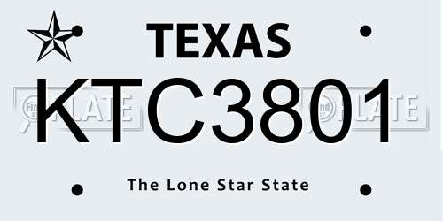 KTC3801 Texas License Plate