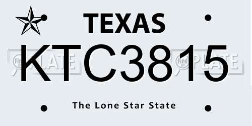 KTC3815 Texas License Plate