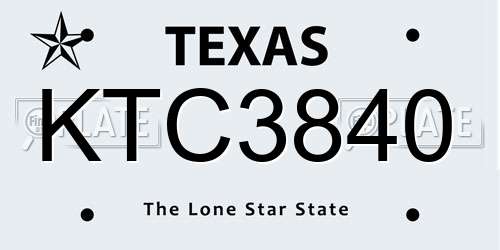 KTC3840 Texas License Plate