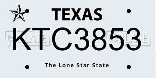 KTC3853 Texas License Plate