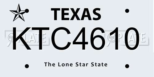 KTC4610 Texas License Plate