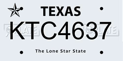 KTC4637 Texas License Plate